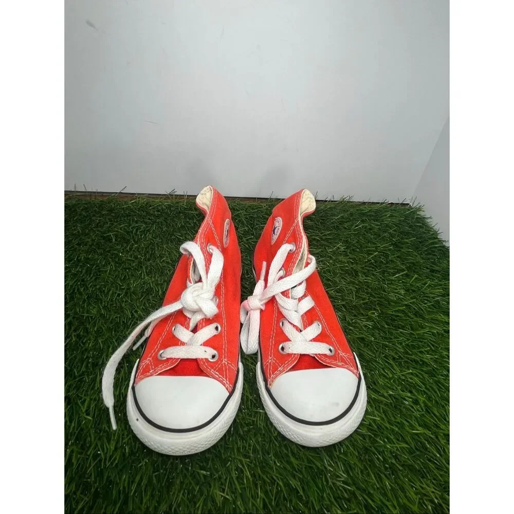 Converse Chuck Taylor All Star Hi Kids Size 10 Orange High Top Sneakers